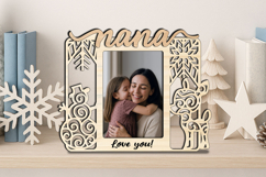 Snowman Deer Christmas Nana SVG Photo Frame Appreciation Pic Product Image 2