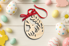 Happy Easter Rabbit Basket Tag SVG Label Laser Gift Bunny Product Image 2
