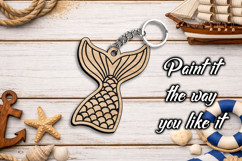 Mermaid Tail Keychain Gift SVG Laser Sea Ocean Maritime Sun Product Image 2