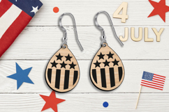 4th July Earrings Laser SVG Independence Day Patriotic Gift Product Image 2
