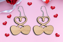 Love Hearts Cherry Earring Valentine SVG Laser Gift Present Product Image 2
