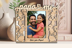 SVG Papa and Me Autumn Frame Photo Kids Laser Squirrel Acorn Product Image 3