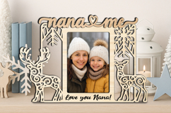 SVG Deer Nana and me Couple Christmas Photo Frame Gift Laser Product Image 2