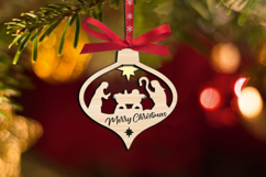 Arabesque Nativity Merry Christmas Ornament SVG Laser Decor Product Image 2