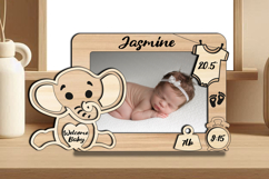 SVG Elephant Baby Photo Frame Sign Newborn Picture Present Product Image 2