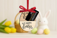 Happy Easter Gift Card Holder Bunny Ears SVG Laser Egg Gift Product Image 1