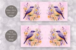 Watercolor Bird and Roses Mug Sublimation 11oz &amp; 15oz Product Image 2