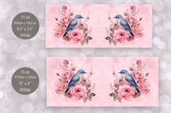 Watercolor Bird and Roses Mug Sublimation 11oz &amp; 15oz Product Image 2