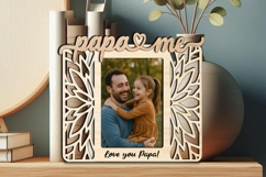 SVG Flowers Design Papa and Me Frame Photo Gift Holiday Home Product Image 2