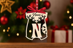 Letter N SVG Baby Onesie Christmas Ornament Laser Alphabet Product Image 2