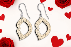 Love Kiss Valenitne Day Earring SVG Laser Romantic Present Product Image 2