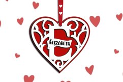 Letter E Valentine Day Laser Cut Gift Love Romantic SVG Product Image 3