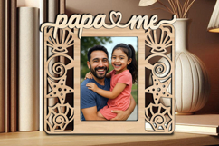 SVG Papa and Me Frame Photo Seashell Kid Laser Nautical Gift Product Image 2