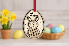Bunny SVG Easter Basket Name Tag Ornament Present Laser Egg Product Image 2