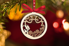 SVG Merry Christmas Ornament Fawn Deer Gifts Laser Holiday Product Image 2