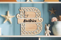 SVG Mermaid Letter B Laser Alphabet Maritime Ocean Sea Decor Product Image 2