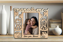 SVG Safari Giraffe Nana and Me Photo Frame Gift Laser Kids Product Image 2