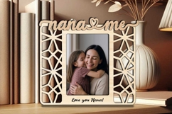 Abstract Nana and Me Photo Frame SVG Laser Digital Gift Kids Product Image 2