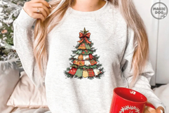 Watercolor Patchwork Christmas Tree PNG|Patchwork Holiday Product Image 2