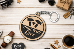 Father's Day SVG Laser Keychain Gift Built with Love Hammer Product Image 2