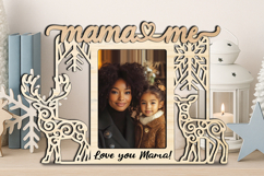 Deer Couple Christmas Mama Me SVG Photo Frame Winter Laser Product Image 2