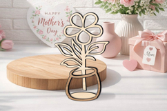 Multi-layer Mother's Day Flower Vase Gift Laser SVG Present Product Image 2