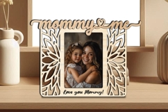 Flowers Mommy and Me SVG Frame Photo Gift Laser Love Home Product Image 2