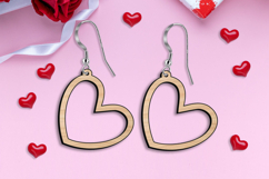 Love Heart Cut Out Valentine Earrings SVG Laser Gift Romance Product Image 2