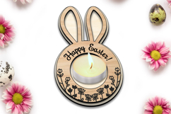 Easter Tea Candle Rabbit Holder Present SVG Laser Bunny Ears Product Image 2