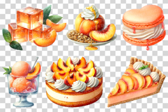 Peach Dessert | Watercolor Fruit Summer Sweet Bakery PNG Product Image 2