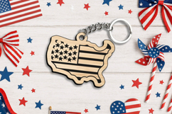 America Country Banner Flag 4th July Keychain Laser SVG Gift Product Image 2