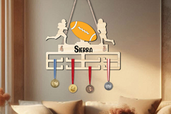 American Football Woman Rugby SVG Sport Medal Hanger Wall Product Image 1