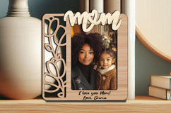 Tulip SVG Mother&#039;s Day Daughter Photo Frame Picture Laser Product Image 2