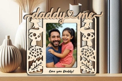 Fall Autumn SVG Daddy Me Photo Frame Kids Laser Child Gift Product Image 2