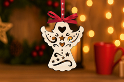 SVG Holy Angle Christmas Ornament Laser Gift Holiday Present Product Image 2