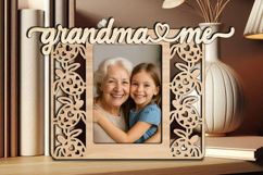 Grandma and Me Granddaughter Grandson SVG Photo Frame Laser Product Image 2