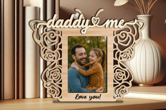 Rose Butterfly SVG Daddy &amp; Me Photo Frame Gift Laser Design Product Image 2