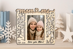 Holiday SVG Mom Me Photo Frame Winter Laser Gift Christmas Product Image 2