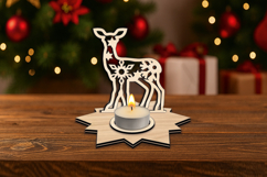 Deer Snowflake Winter Candle Holder SVG Christmas Present Product Image 2