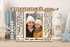 Holiday Winter Mommy Me SVG Frame Photo Christmas Gift Laser Product Image 2
