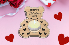 Happy Valentine's Day Bear Candle Holder Laser SVG Love Gift Product Image 2