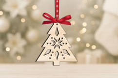 Simple Christmas Tree Ornament SVG Laser Holiday Present Product Image 2