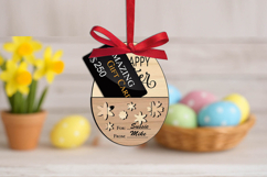 Happy Easter Flowers Gift Card Holder Bunny Ears SVG Laser Product Image 2