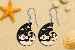 Nautical Seashell Fish Earring SVG Nature Summer Laser Gift Product Image 3