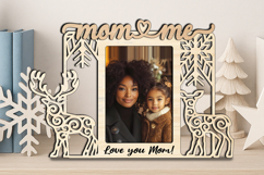 SVG Deer Couple Christmas Mom and Me Photo Frame Laser Gift Product Image 2