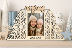 SVG Christmas Tree Winter Mom Photo Frame Laser Gift Present Product Image 2