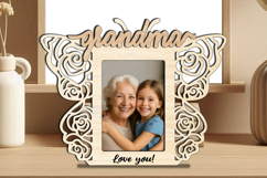 Rose SVG Butterfly Grandma Photo Frame Laser Present Home Product Image 2
