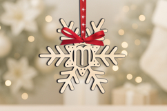 Holiday Letter M SVG Christmas Ornament Alphabet Laser Gift Product Image 2