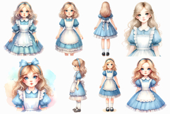 Wonderland Girl | Watercolor Alice Adventure Inspired Blue Product Image 2