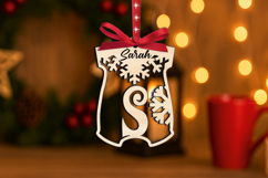 Newbron Letter S Laser Onesie Baby Christmas SVG Ornament Product Image 2